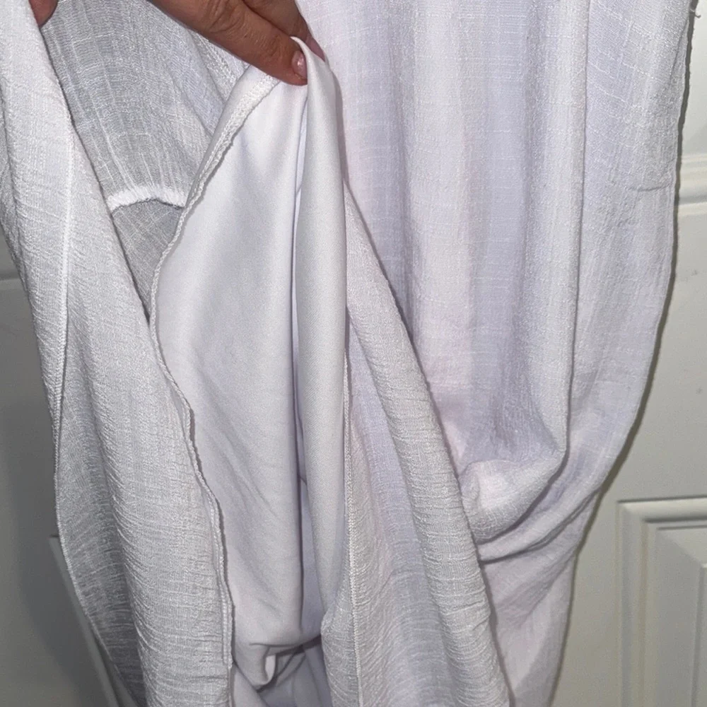 Mlle Gabrielle- White Sleeveless High-Low Maxi Dress size Medium - Picture 7 of 11